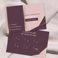 Modern Blush Pink Makeup Artist Hair Salon 6 Punch Loyalty Card