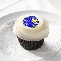 Lions Yellow and Blue School Spirit Edible Frosting Rounds