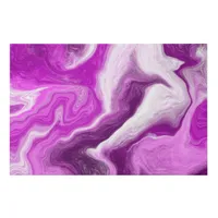 Purple and White Marble Swirls Fluid Art Faux Canvas Print