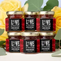Gothic Red Rose Love at First Bite Wedding Honey Jar Favors