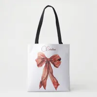 Emotional Encouraging Message Red Bow  Tote Bag