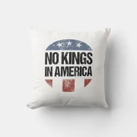 No Kings In America Vintage Patriotic No Kings Cre Throw Pillow