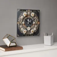 Exquisite Wreath for First-Year Love Square Wall Clock