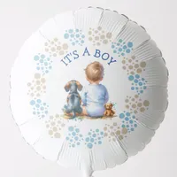 It's a Boy | Baby and Dachshund Puppy Baby Shower Balloon