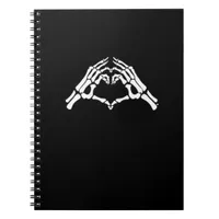 Skeleton Heart And Hands Sign Notebook