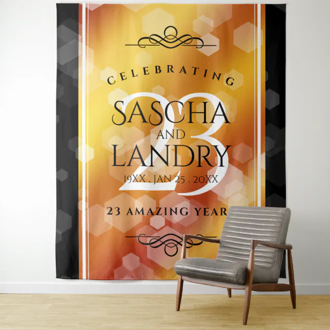 Elegant 23rd Imperial Topaz Wedding Anniversary Tapestry