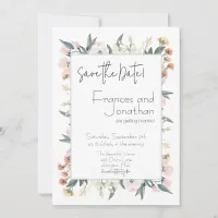 Whimsical Wildflower Pastel Botanical Wedding Save The Date