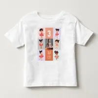 Pop Art Soft Pastel Baby Ballerina Birthday Photo Toddler T-shirt