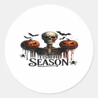 Halloween Skull Skeleton Classic Round Sticker