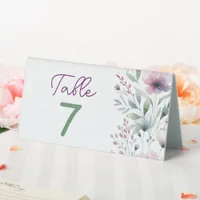 Pretty Botanical Personalized Wedding Table Tent Sign