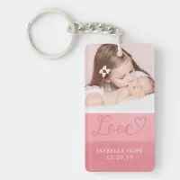 Sweet Stripes | Love Baby Girl Typography Photo Keychain