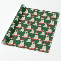 Personalized Pug Naughty Nice Santa Hat Christmas Wrapping Paper