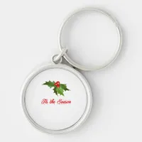 Merry Christmas Mistletoe Keychain