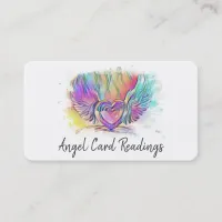 *~* Colorful Pastel Heart Angel Wings AP78  QR Business Card