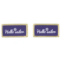 Hello Sailor Fun Sailing Nautical Cufflinks