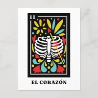 El Corazon Mexican style Tarot design Postcard