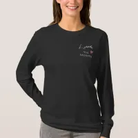 Minimalist I Love You Mommy Long Sleeved Black T-Shirt