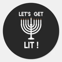 Happy Hanukkah Tis The Season Get Classic Round Sticker
