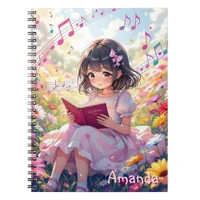 Cute Anime Girl Reading a Book Personalized