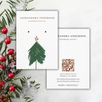 Christmas Tree Holiday Red Green Display  Business Card