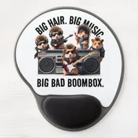 Funny Big Hair Music Boombox Hamster Supergroup Gel Mouse Pad