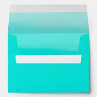 Bright Turquoise Painted Ombre Envelope