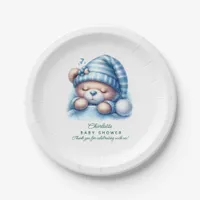 Cute Teddy Bear Baby Shower Paper Plates