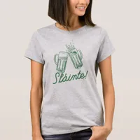 Green Irish Beer Slainte St Patricks Day T-Shirt