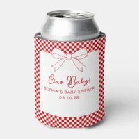 Ciao Baby! Italian Red GIngham Bow Baby Shower Can Cooler