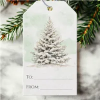 Rustic Woodland Winter Pine Tree Chic Christmas Gift Tags