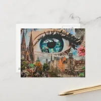Surreal Eye Looking at the City Postcard