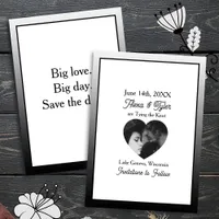 Big love. Big day. Save the date. Black Border Invitation
