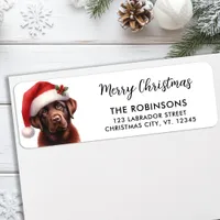 Cute Labrador Christmas Santa Dog Return Address Label