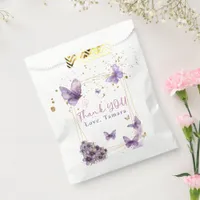 Floral Butterfly Purple Girly Baby Shower Party Favor Bag