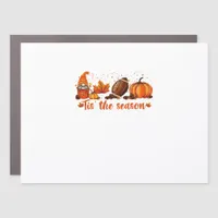 Tis The Season Fall Gnome Football Design Car Magnet