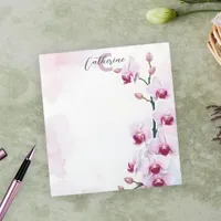 Elegant Classy Watercolor Pink Orchid Cascade  Notepad