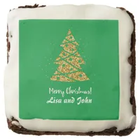 Cute Christmas Tree Winter Holiday Glitter Brownie