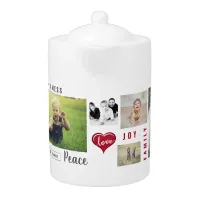 Custom Photo Collage Love Joy Family Teapot