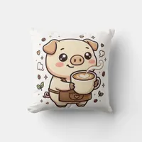 Kawaii Coffee Latte Pig Pillow