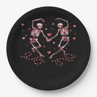 Skeletons Holding Hands Heart Valentines Day Desig Paper Plates