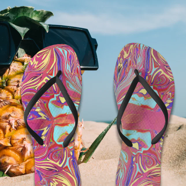 multicolored liquefaction pattern flip flops