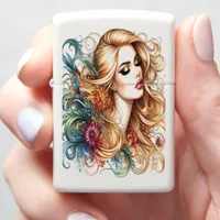 Elegant Blonde American Woman Zippo Lighter