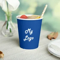 Royal Blue business company logo paper cups