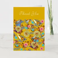 Tropical Birds Floral Botanical Thank You Card