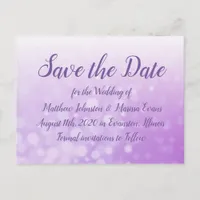 Purple Bubbles Personalized Save the Date Postcard