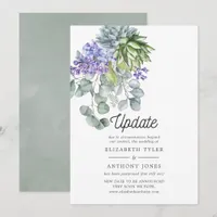 Eucalyptus Succulents Wedding Postponement Invitation