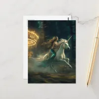 Mermaid and Unicorn Postcard
