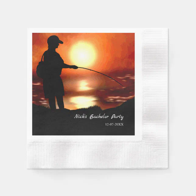 Fishing bachelor party Fishing lover fishing game Napkins