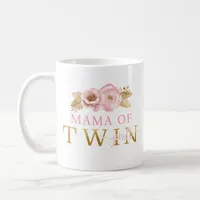 Mama of Twin Girls Floral Coffee Mug