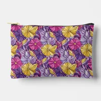 Stained Glass Abstract Purple Yellow Pink Small Accessory Pouch